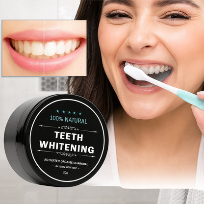 Blanqueador con carbón activo vegano + cepillo de bambú