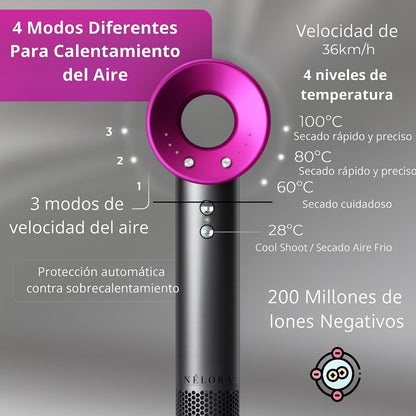 Secador de pelo profesional con cabezales imantados